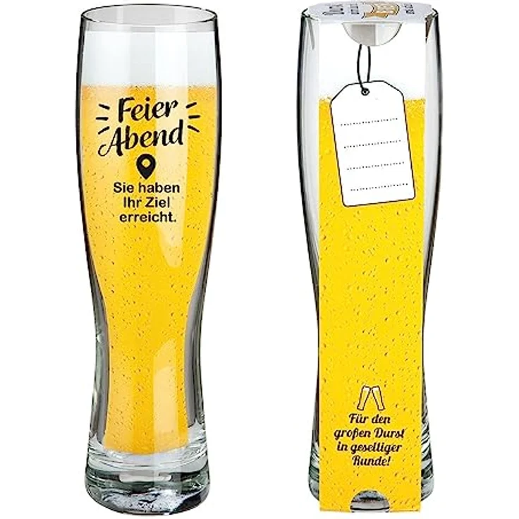 Gilde Weizenbierglas Feierabend, mit Banderole, 0,5 Liter – Bild 2