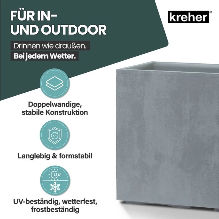 Kreher Pflanzkübel 'Millennium Fence', XXL Sichtschutz in verschiedenen Farben (2 St) – Bild 3