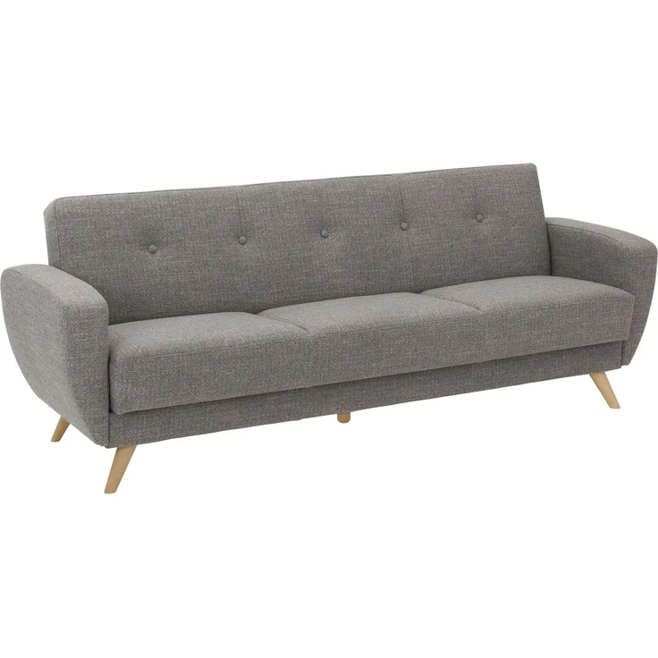 Sofa 3-Sitzer mit Bettfunktion Kazdoia Flachgewebe grau – Bild 1