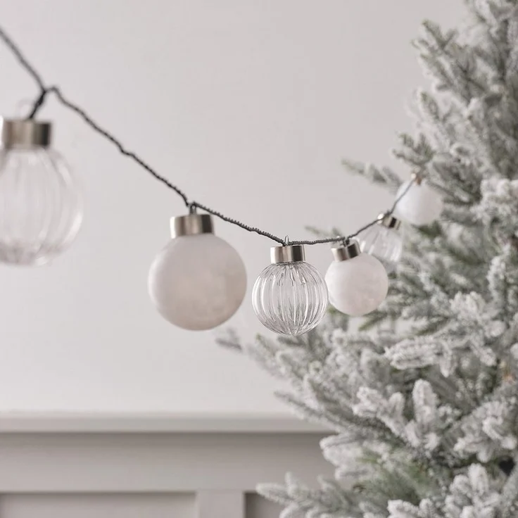 Lights4fun LED-Lichterkette 25er LED Lichterkette Weihnachtsbaumkugeln warmweiß – Bild 3