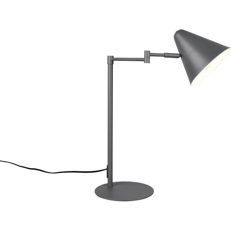 Retro LED Schreibtischleuchte mit Schwenkarm aus Metall Anthrazit, Höhe 50,5cm – Bild 2