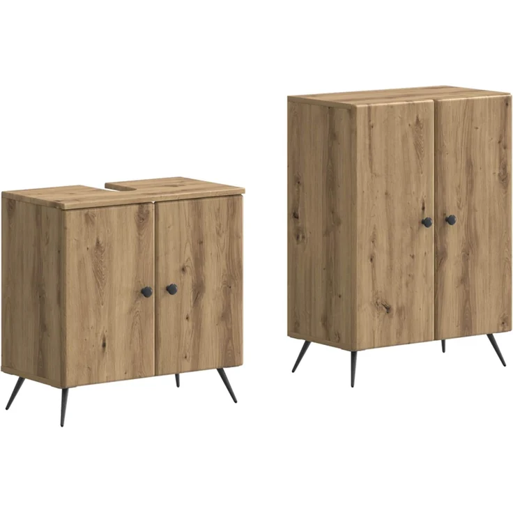 vidaXL 2-teiliges Badezimmer Schrank Set BREDA Artisan-Eiche 3417647 – Bild 2