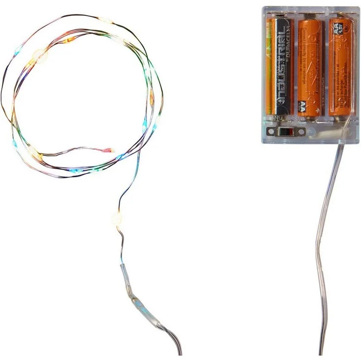 Lights4fun LED-Lichterkette 20er LED Micro Lichterkette bunt batteriebetrieben – Bild 2