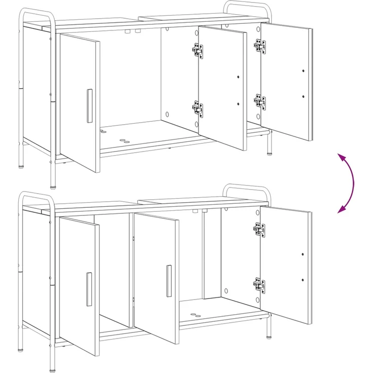 vidaXL Badezimmerschrank-Set 4 stk. Altholz 40 x 36 x 200,5 cm 3444673 – Bild 11