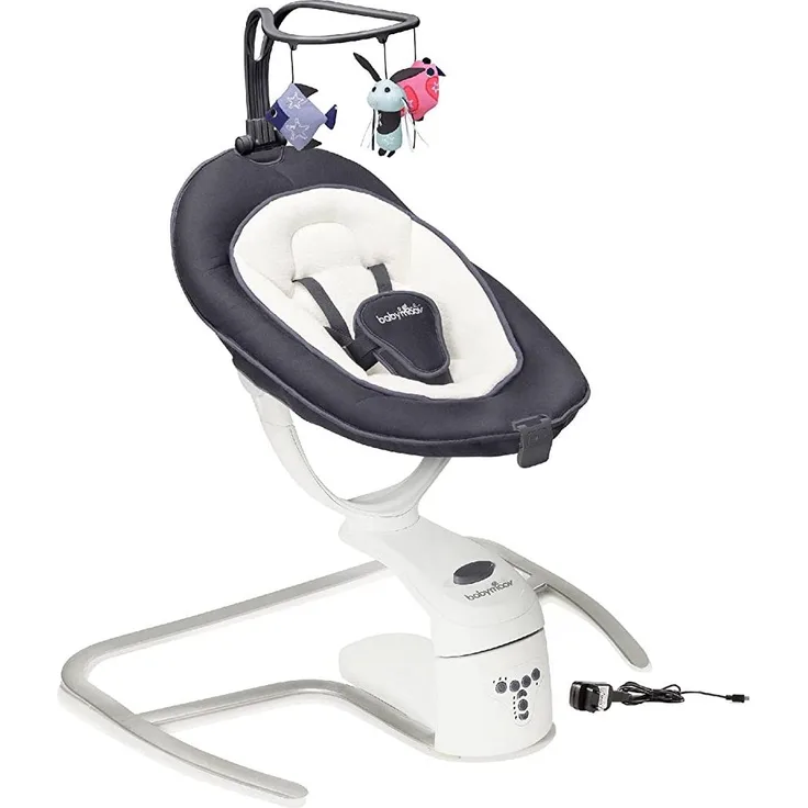 Babymoov Babyschaukel Swoon Motion Zink - inkl. 8 Melodien, 360° Sitzfläche, verstellbare Rückenlehne und Bewegungsmelder