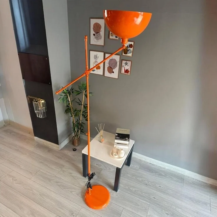 Bamyum Stehlampe Stehlampe aus Metall mit E27, verstellbarer Lampenschirm, ohne Leuchtmittel, E27, verstellbarer Lampenschirm, Stehluchte mit Ablage – Bild 3