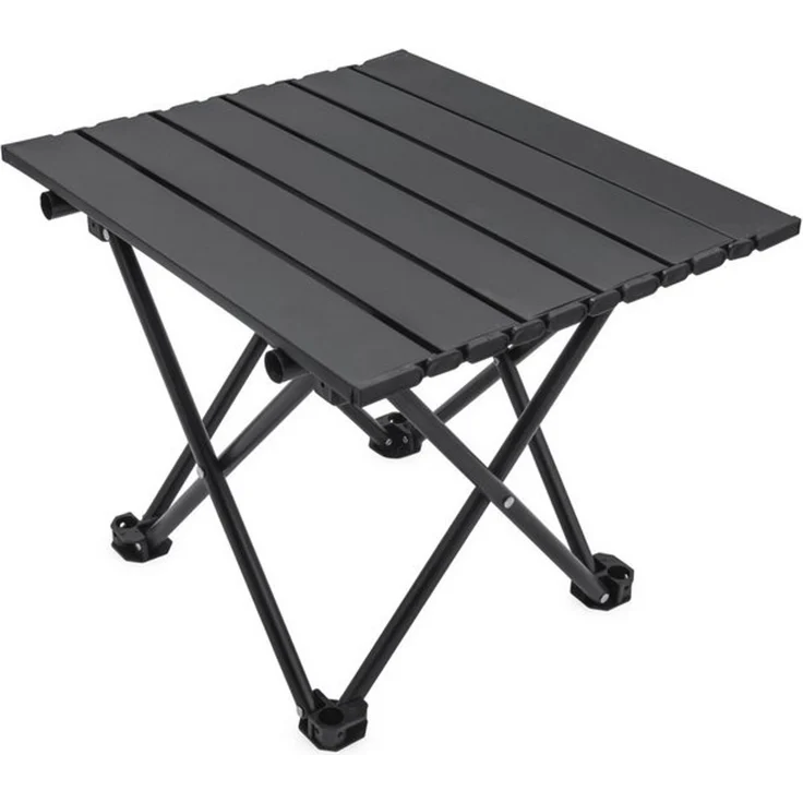 Spetebo Campingtisch Klapptisch schwarz mit Tragetasche - mit einrollbarer Tischplatte (Anzahl, 1-St, Stück), platzsparend verstaubar – Bild 4
