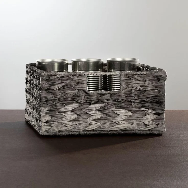 mDesign Aufbewahrung Flechtkorb Schrankkorb Regalbox Organizer 3er Set Grau Mix – Bild 7