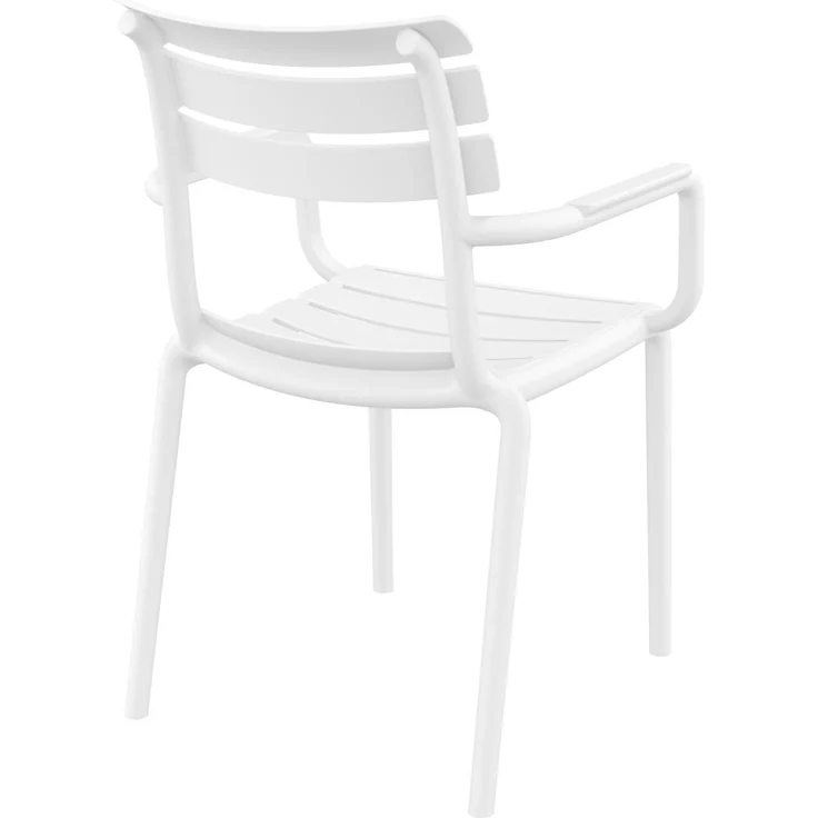 CLP 6er Set Gartenstühle Paris wetterfeste Kunststoffstühle stapelbar bis 160 kg,weiß – Bild 7