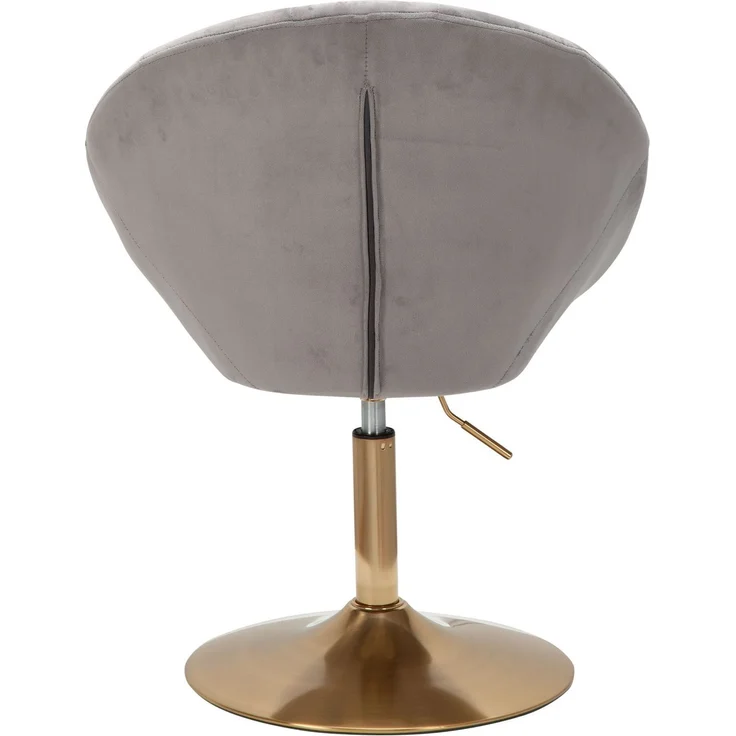 Loungesessel Samt Grau Gold Design Drehstuhl mit Rückenlehne – Bild 20