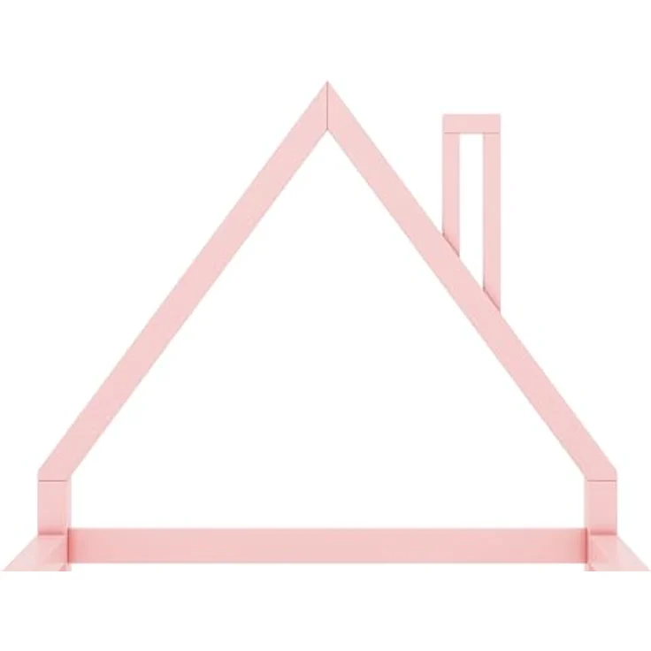 FAVSH Hausbett 90x200 cm Kinderbett mit Rausfallschutz, Lattenrost und Hausdach-Design, Jugendbett aus Kiefernholz, Einzelbett für Kinder und Jugendliche, Bodenbett Rosa – Bild 8