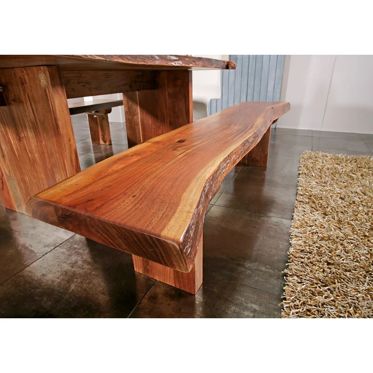 Baumbank Akazie 155x38x45 walnuss lackiert FREEFORM #106 – Bild 5