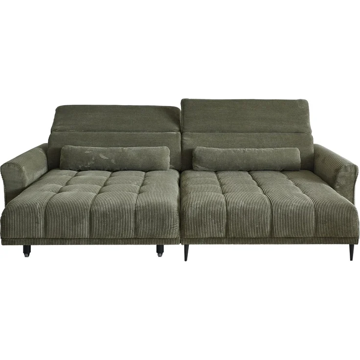 Komfort-Wohnlandschaft Lilly / Logan, Cord, Grün, 277 x 108 x 179 cm – Bild 2