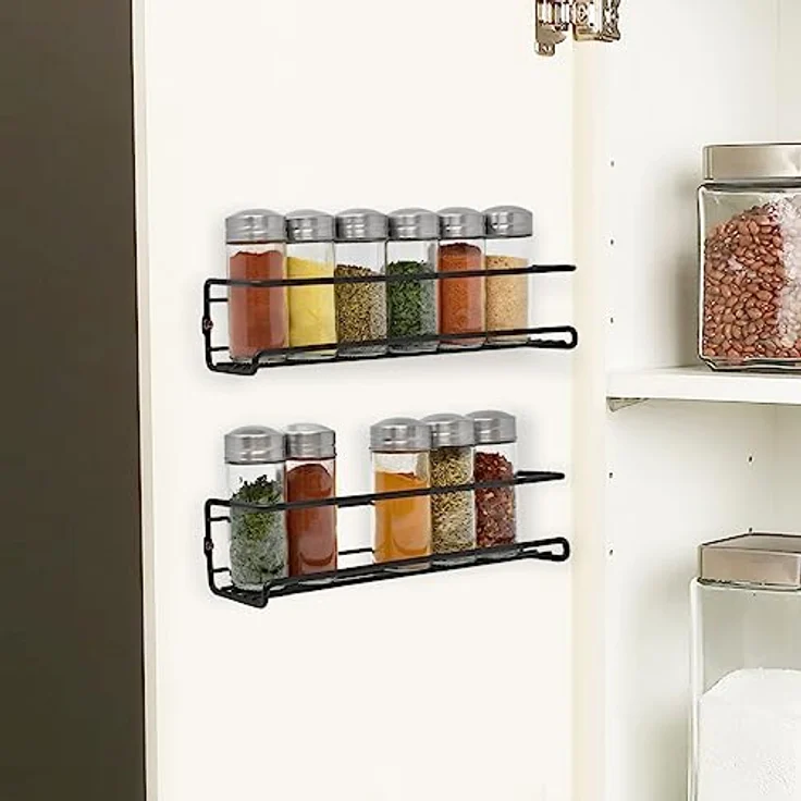 JOEJI’S KITCHEN GEWÜRZREGAL Rostfreier Stahl Schwarz 29,2 cm (H 6,3 x T 29,2 x B 5 cm) – Bild 7