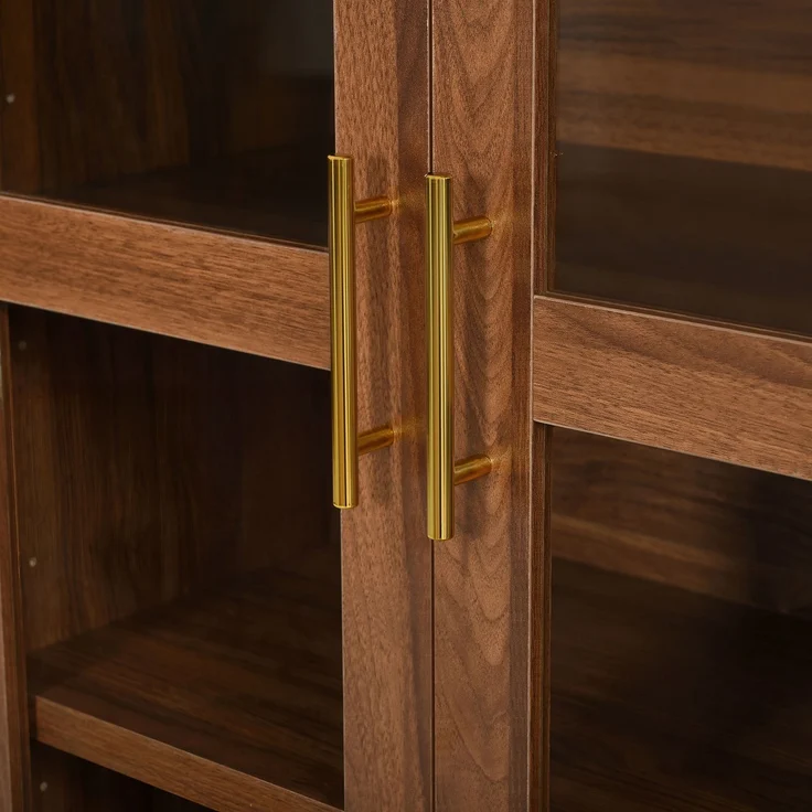 Vitrine 76 x 40 x 180 cm aus MDF und Spanplatte mit Glasfront, LED-Beleuchtung und Retro-Bogen – Bild 10