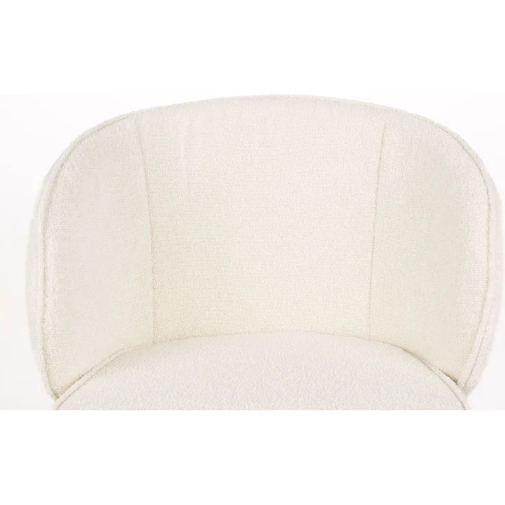 Esszimmerstuhl Joa im 2er-Set, Weiß gepolstert mit Gestell aus Eisen 59,5x60x81 cm – Bild 7