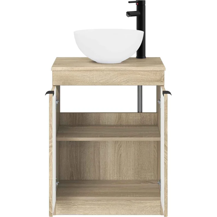vidaXL Waschbeckenschrank Sonoma-Eiche 54 x 41 x 100 cm Holzwerkstoff 3404206 – Bild 3