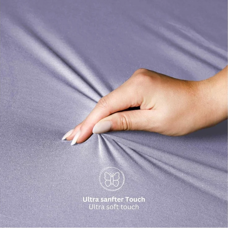 SCHÖNER WOHNEN-Kollektion Spannbettlaken BASIC Spannbettlaken, Mischgewebe, Gummizug: rundum, (1 Stück), 100x200 cm in Flieder – Bild 1