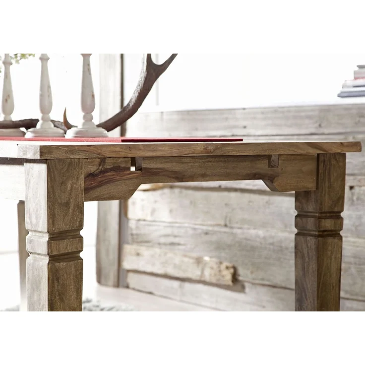 Esstisch mit Ansteckplatten Sheesham 160-200/240x90x76 grau geölt LEEDS #53 – Bild 7