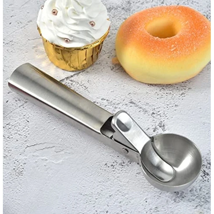 BAYLI Pizzaschneider 18 cm Eisportionierer aus Edelstahl, Eiskugelformer Ø-5cm, Eislöffel – Bild 6
