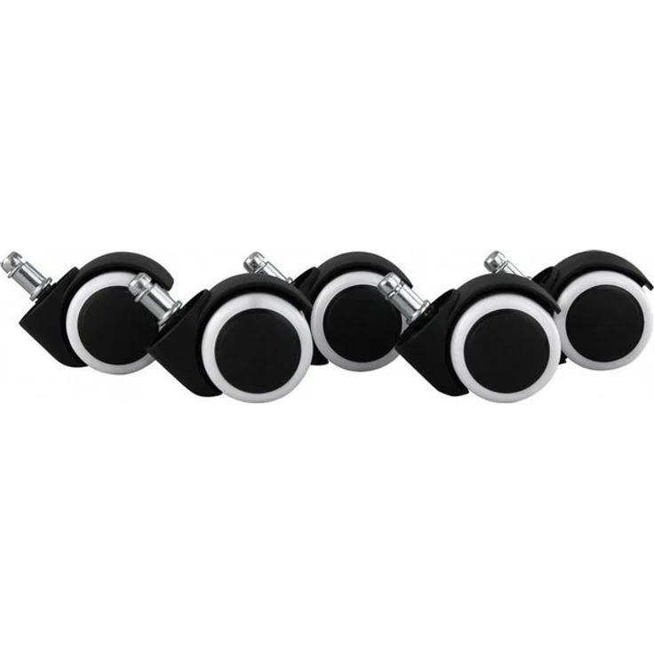 AMSTYLE 5er Set gebremste Hartbodenrollen schwarz/weiß 11mm/Durchmesser 50mm – Bild 4