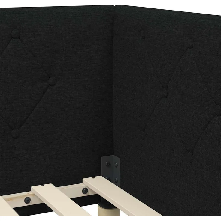 vidaXL Eckbettgestell Schwarz 90 x 190 cm Stoff 3394111 – Bild 9