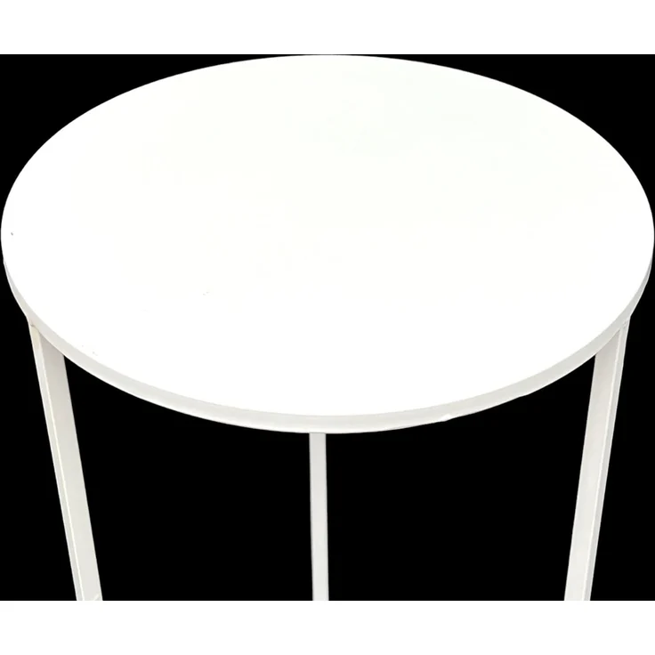 DanDiBo Blumenhocker Metall Weiß Rund 70 cm Blumenständer Beistelltisch 96483 L Blumensäule Modern Pflanzenständer Pflanzenhocker – Bild 4