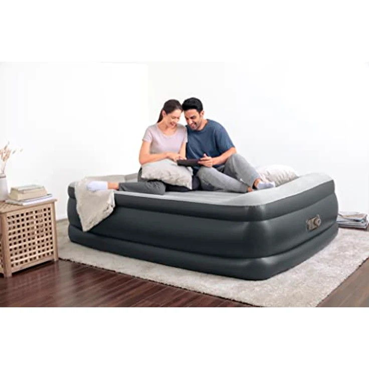 NOVALUXE - Langlebiges Luftbett mit integrierter Elektropumpe und Kopfkissen, 203 x 152 x 56 cm – Bild 3