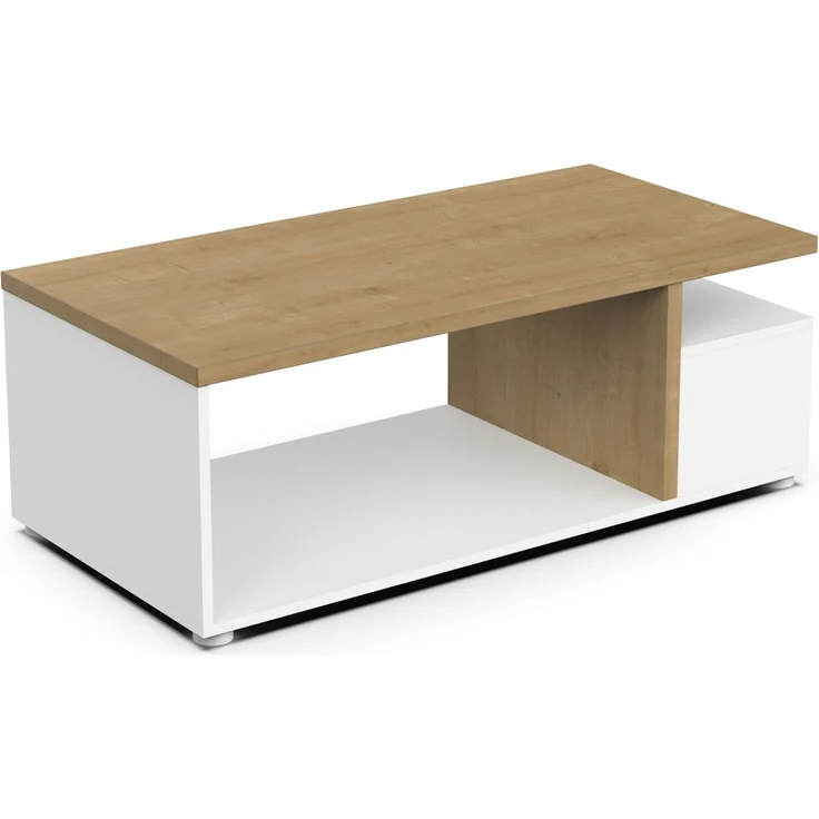 Calicosy 'ACCESS' Couchtisch 3 Nischen Eiche-Dekor und Weiß matt L91,8 cm - Helles Holz – Bild 4