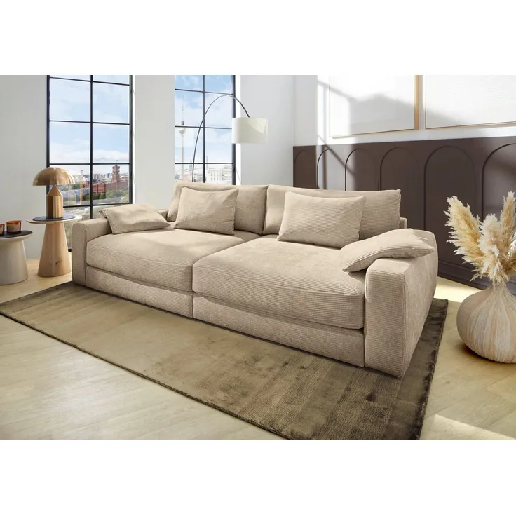Jockenhöfer Gruppe Big-Sofa Milano XXL, B: 290 cm, mit Zierkissen, Relaxfläche 120x240 cm, Federkern