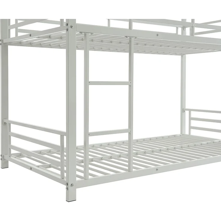 Vente-unique - Etagenbett - 3 Personen - 3 x 90 x 190 cm - Metall - Weiß - ELOUAN III – Bild 6