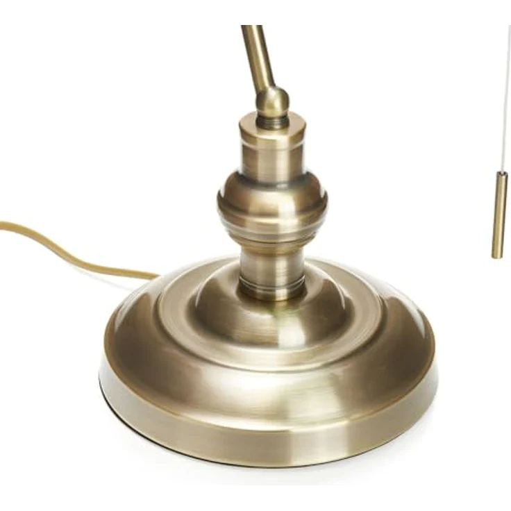 Lindby Tischleuchte Milenka, bronze, 38 cm, Metall, Schreibtischlampe im Bankerstil mit Schalter – Bild 9