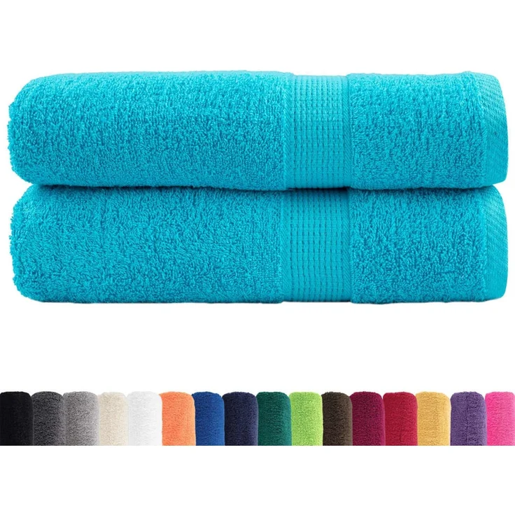 vidaXL Premium-Duschtücher SOLUND 2 Stk. Türkis 70x140 cm 600 g/m² 137452 – Bild 2