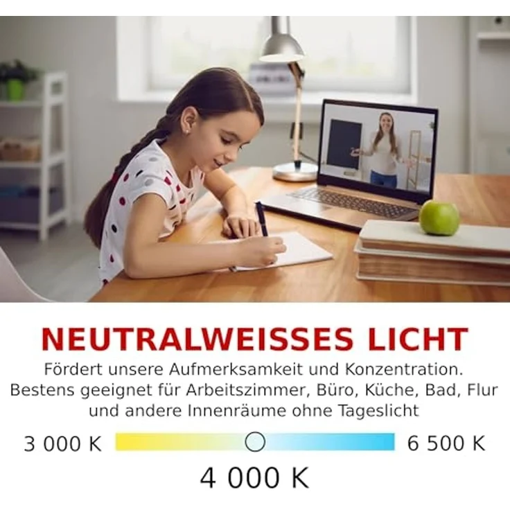 EMOS LED Lampe Candle, 6,5W Ersatz für 60W Glühbirne, Kerzenlampe mit E14 Sockel, Helligkeit 806 lm, Neutralweiß 4000 K, 30000 h Lebensdauer, CRI min. 80, 240° Abstrahlwinkel – Bild 5