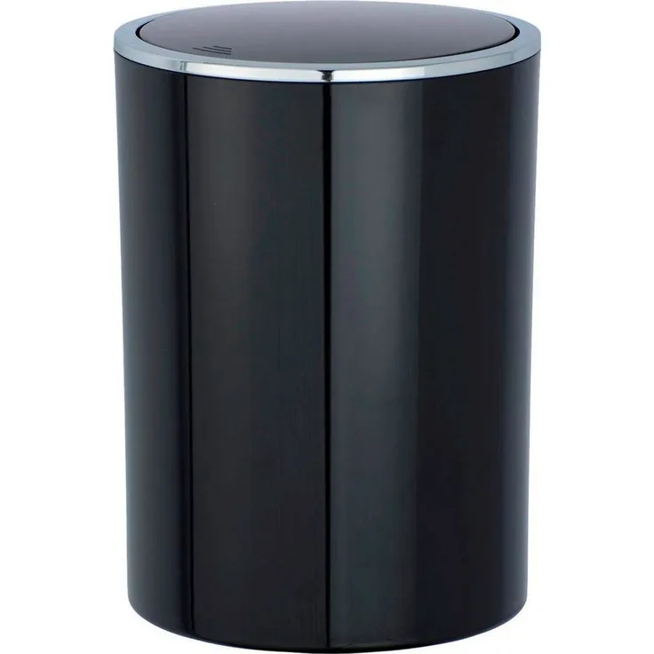 WENKO INCA Kosmetikeimer 5 Liter, Schwarz, hochwertiger Kunststoff