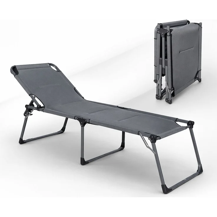 osoltus Sonnenliege Soft Touch Polster Dreibeinliege XXL 3D MESH AIR Grau – Bild 1