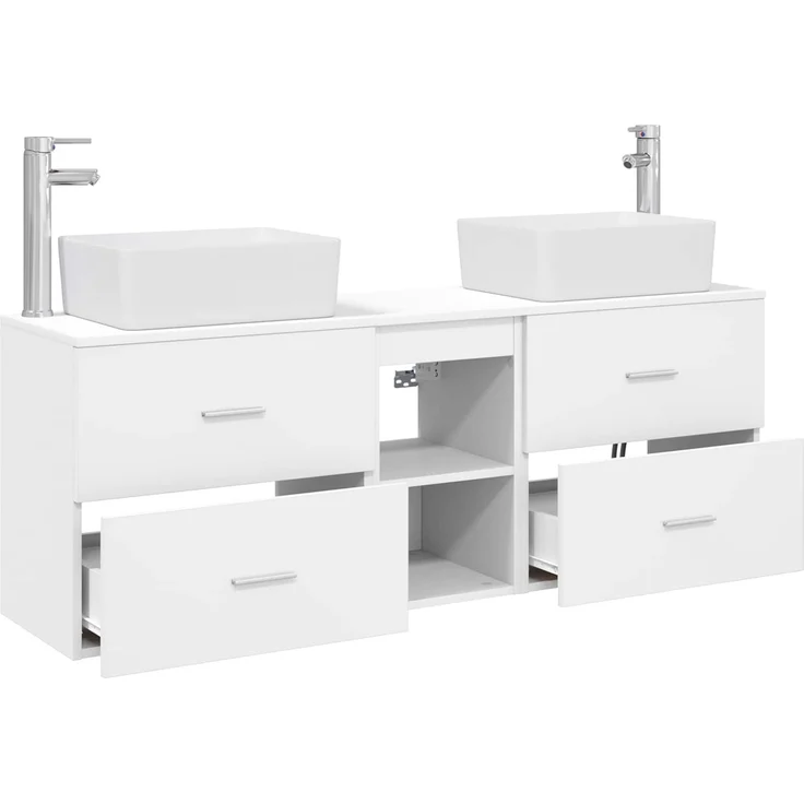 vidaXL Badezimmerschrank-Set 3 stk. Weiß 136 x 35 x 80 cm 3405851 – Bild 4
