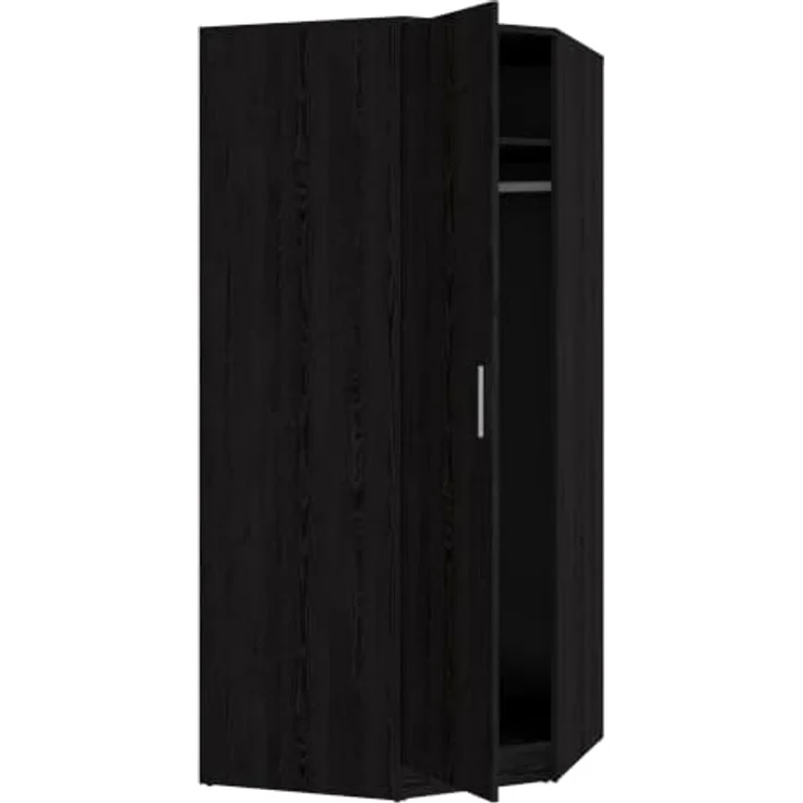 Forte Panama Eck-Kleiderschrank 80, moderner Drehtürenschrank, 1-türig, Stauraumlösung, Holzwerkstoff, Cabezone Eiche Holzdekor, 80,4 cm breit x 181 cm hoch x 80,4 cm tief – Bild 6