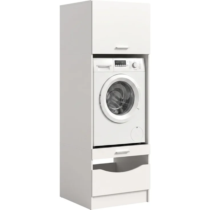 Waschmaschinenschrank (B/H/T: 66x195x68 cm) in weiß Nachbildung – Bild 2