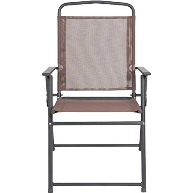 Flash Furniture Nantucket Garten-Set, 6-teilig, Braun, mit Tisch, Sonnenschirm und 4 Klappstühlen – Bild 14
