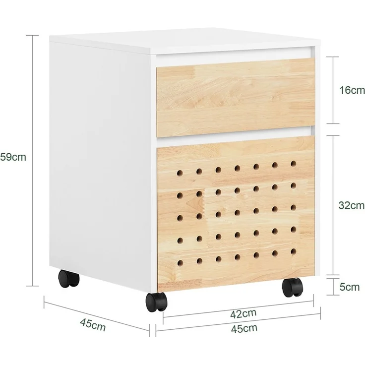 SoBuy ASK06-WN Schubladenschrank Büro, MDF, Lackiert, Weiß, 45 x 59 x 45 cm – Bild 3