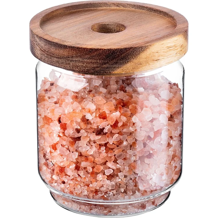 KADAX Vorratsglas 450ml mit Holzdeckel, Glasbehälter zur Aufbewahrung von Lebensmitteln, Vorratsgläser mit Deckel, Vorratsbehälter aus Glas, Vorratsdosen – Bild 6