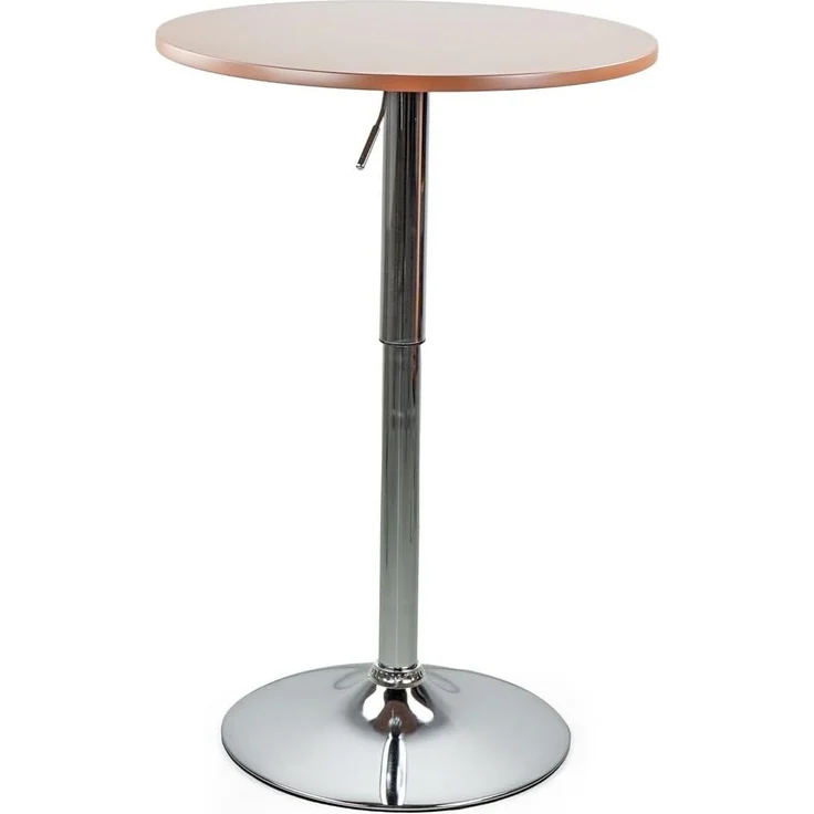 WeHome - Bartisch, hoher Couchtisch, höhenverstellbarer Couchtisch, quadratischer oder runder Tisch, Küchentisch (Brown, rund) – Bild 1