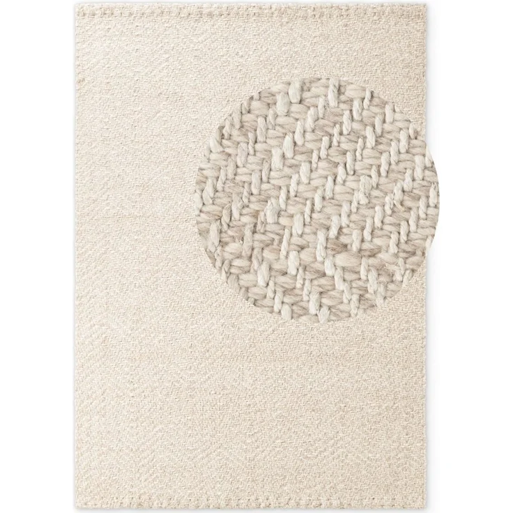 ELLE DECORATION Wollteppich Majoli, auch als Läufer, rechteckig, Höhe: 10 mm, Herringbone, Wolle, Jute, Natur, Wohnzimmer, Schlafzimmer, Boho,Skandi – Bild 1