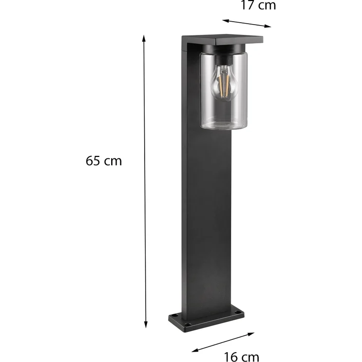 Sockelleuchte ARDILA Laterne aus Aluminium Schwarz, Höhe 65cm – Bild 4
