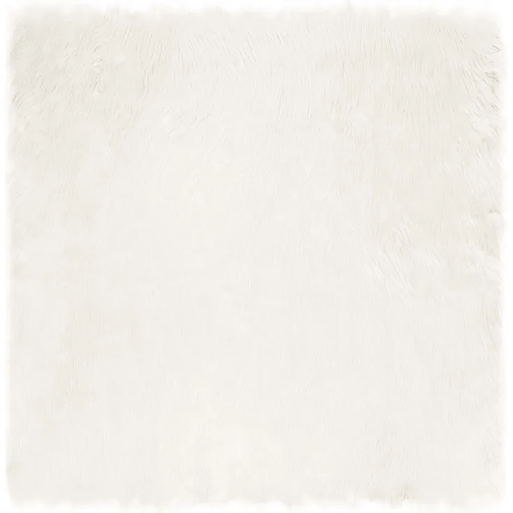 vidaXL Kunstschaffell Teppich Tafalla Weiß 200 x 200 cm Polyester 42021467