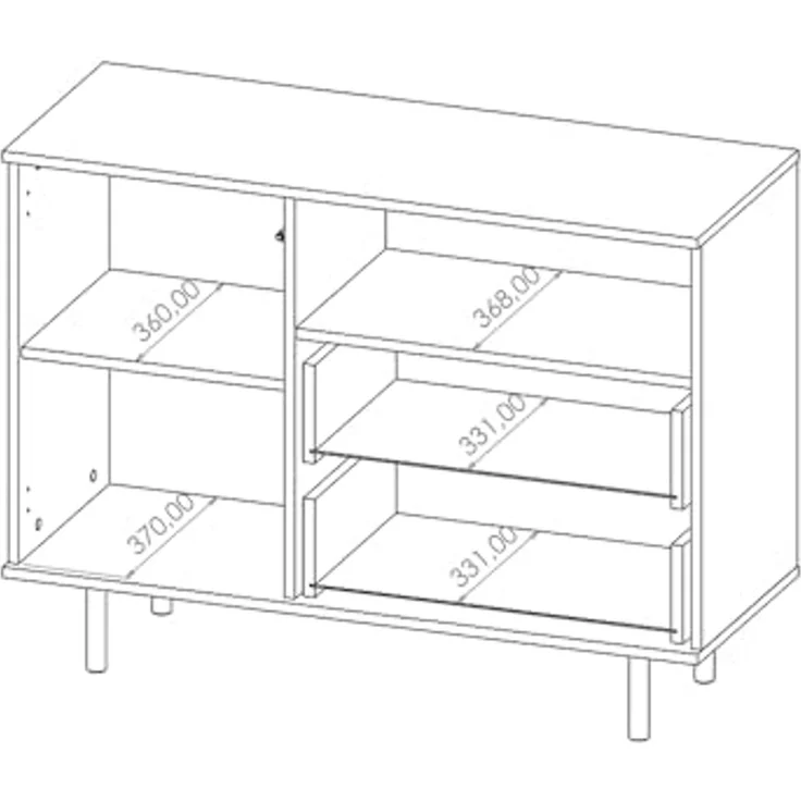 Lomadox Kommode NADOR-132, 107cm breit, Kaschmir, goldfarbene Metallgriffe und -füße – Bild 7