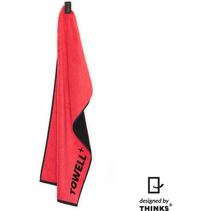 Stryve | Towell + | Sporthandtuch mit Tasche & Magnetclip | bekannt aus Die Höhle der Löwen | rot/schwarz – Bild 3