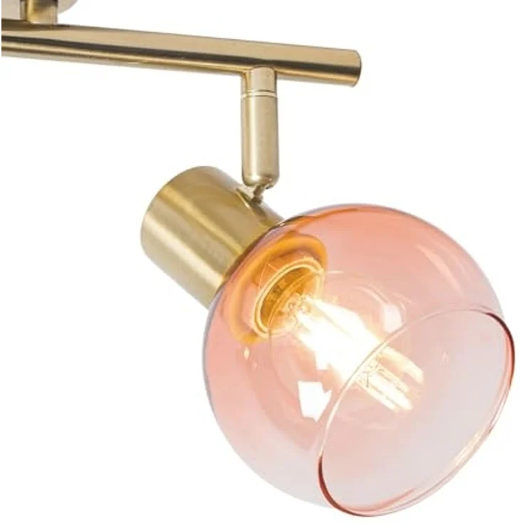 Qazqa LED Aufbaustrahler Vidro, ohne Leuchtmittel, E14, Rosa, Art Deco, Stahl, 2-flammig – Bild 6