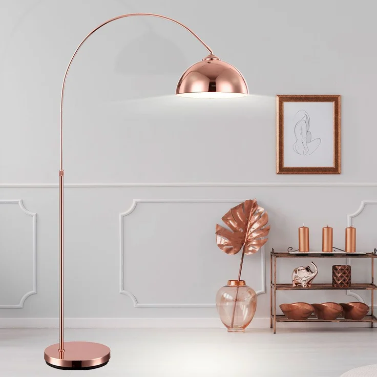 Stehleuchte, Kupfer, höhenverstellbar, H 141-196 cm – Bild 2